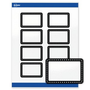 Avery 2" x 3" Labels, Black and White Polka Dots, 80 ct - 1 of 4