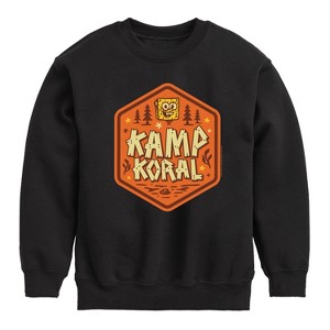 Boys' - SpongeBob SquarePants - Kamp Koral Kamp Koral Badge Graphic Long Sleeve Fleece Sweatshirt - 1 of 4