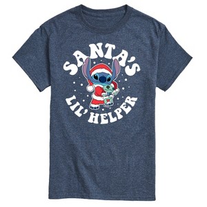 Men's - Lilo and Stitch - Santas Lil Helper Christmas Short Sleeve Graphic T-Shirt - 1 of 4