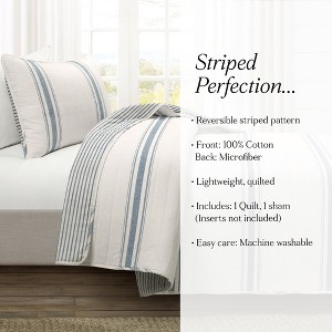 Homestead Stripe Reversible Quilt Bedding Set - 1 of 4