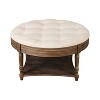 TOAOTBNBO Round Coffee Tables with Storage Compartment, Center Table for Living Room, Modern Coffee Tables with Adjustable Leveling Feet, Greige - 2 of 4
