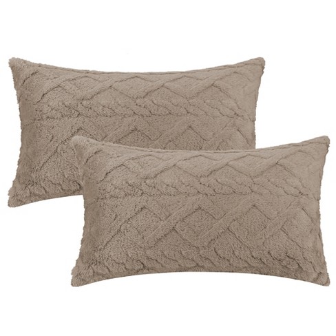 Unique Bargains Short Plush Throw Solid Geometric Soft Pillow Covers 2 Pcs - image 1 of 4