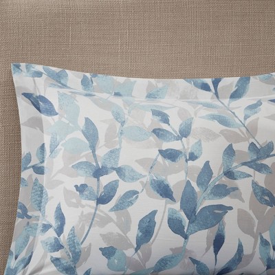 Leisha Blue Queen Microfiber Reversible 7-Piece Bedding Set