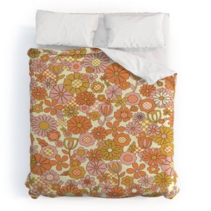 Jenean Morrison Checkered Past in Coral Duvet Cover Set Orange/Pink - Deny Designs - 1 of 4