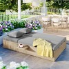Outdoor Double Sunbed, Wicker Rattan Patio Reclining Chairs with Adjustable Backrest and Seat, Conversational Set for 2 Person - 2 of 4