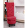 25.98"Upholstered Tufted Accent,Red - 2 of 4