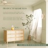 47.2" Wide 6-Drawer Oak Double Dresser with Rattan Fronts, Wooden Chest of Drawers with Golden Handles, Versatile Buffet Sideboard & Storage Cabinet - 3 of 4