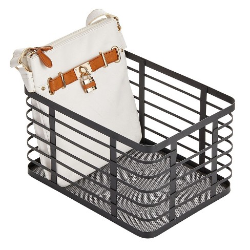 Farmlyn Creek 3 Pack Metal Wire Storage Baskets For Shelves, Pantry,  Closet, Long Narrow Organizer Bin, Black, 16 X 6 X 6 In : Target