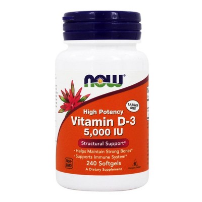 NOW Foods Vitamin D3 Highest Potency 5000 IU  -  240 Count