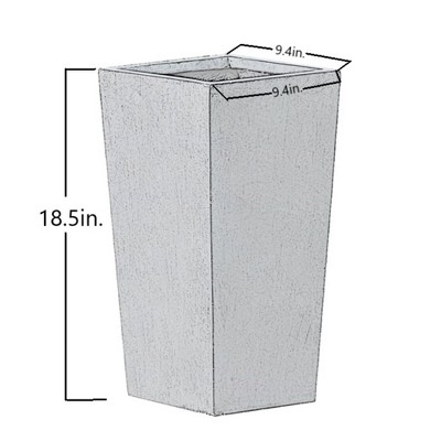 Modern Square Tapered Outdoor-Indoor Planter in Sleek Gray