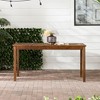 Gulches Contemporary Slat-Top Acacia Wood Outdoor Dining Table, Dark Brown - 4 of 4