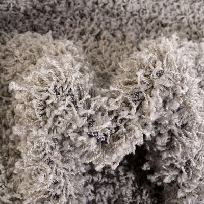 Cloud Gray Synthetic Shag Runner Rug 2' 6" x 10' - Stain-Resistant, Easy Care