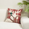 Saro Lifestyle Plaid Reindeer Down Filled Throw Pillow, 18", Multi - 3 of 3