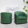 KINWELL 29" Wide Tufted PU Leather Swivel Barrel Chair (Set of 2) - 4 of 4