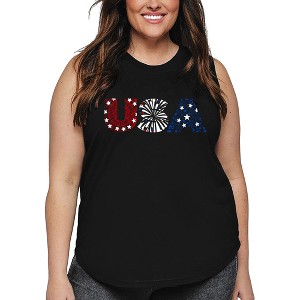LA Pop Art USA Fireworks - Women's Word Art Tank Top - 1 of 4