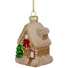 Northlight Snowy Country Cabin Glass Christmas Hanging Ornament - 3.25" - Gold Finish - 3 of 4