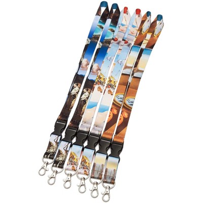 The Gifted Stationary 6 Pack Salvador Dali Key Lanyard with Clip for ID Card Holder, Badges