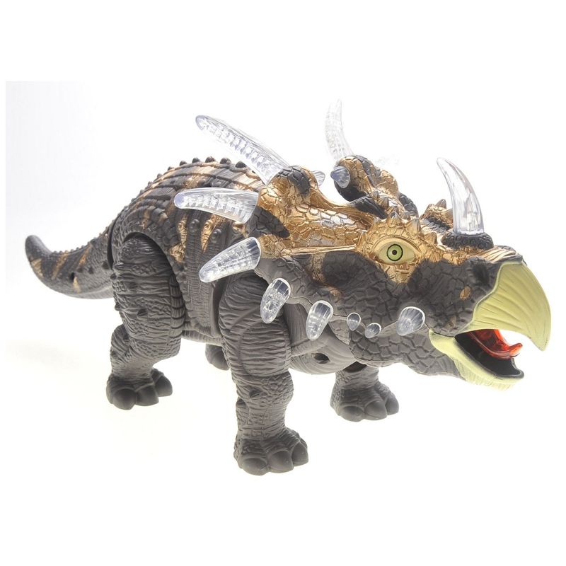 Insten Triceratops Walking Dinosaur Toy, Jurassic Dino With Lights And Sounds, Gray, 4 of 6