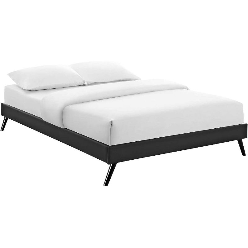 Modway Loryn Queen Vinyl Bed Frame with Round Splayed Legs, 1 of 3