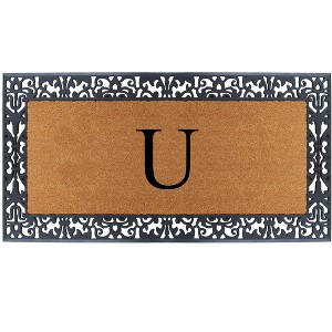 A1HC Natural Coir Monogrammed Outdoor Entrance Door Mat 30X60, Anti-Shed Treated Durable  Doormat - 1 of 4