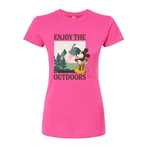 Women's - Disney - Enjoy The Outdoors Mickey Juniors Fitted Graphic T-Shirt - image 1 of 3