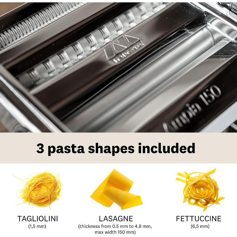 Marcato Atlas Ampia 150 Pasta Machine, Made In Italy, Silver, 3 of 6