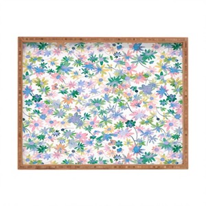 Ninola Design Daisies Spring Bloom 18" x 14" Large Rectangular Bamboo Tray - Deny Designs - 1 of 2