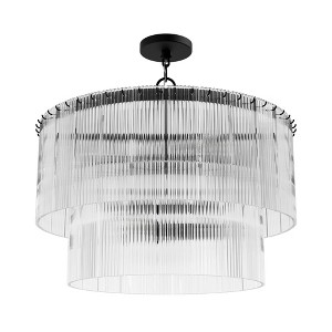 Hunter Fans 24" Ontario Ceiling Light Matte Black - Elegant 6 Light Chandelier for Dining Rooms, Bedrooms & Foyers - 1 of 1