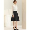 INSPIRE CHIC Women's Belted Waist Casual Knee Length Pleated A-Line Skirt - 2 of 4
