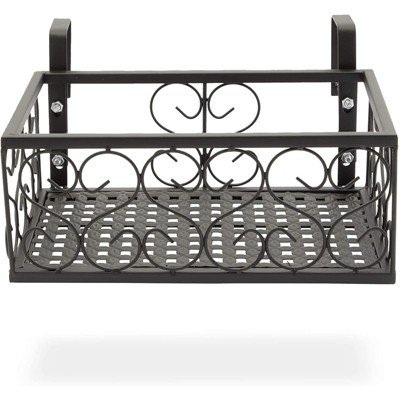 Black Metal Hanging Planter Set for Balcony and Patio