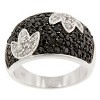 Slickblue Women's 0.8 Ct. Cocktail Black & White Tulip Ring, Pave Setting, Silvertone Finish, Size 5-10 - 2 of 4