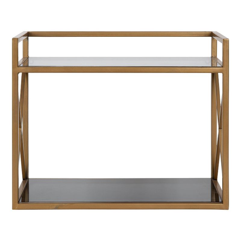 18&#34; x 8&#34; x 15&#34; Blex Metal and Glass Wall Shelf Gold - Kate &#38; Laurel All Things Decor, 3 of 7
