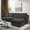 Modern Oversized Deep Seat Sectional Sofa with Reversible Chaise, Five-Seat Armless Couch in Loop Yarn Fabric - 3 of 4