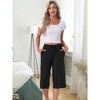 INSPIRE CHIC Women's High Waisted Pajama Shorts Viscose Comfy Soft Knee Length Long Shorts with Pockets - 2 of 4