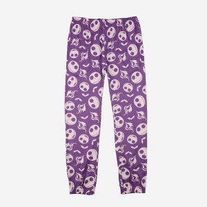 Men's Nightmare Before Christmas Jogger Pajama Pants - Purple - 1 of 4