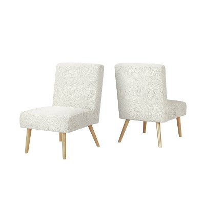 Set of 2 Webster Armless Slipper Chairs Cream - Handy Living