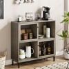 Coffee Bar Cabinet, Sideboard Buffet Cabinet with Storage, Wood Metal Console Cabinet with Sliding Door - 2 of 4