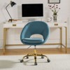 Hector Modern Velvet  Ergonomic Swivel Office Desk Chair with Adjustable Height | Karat Home - 3 of 4