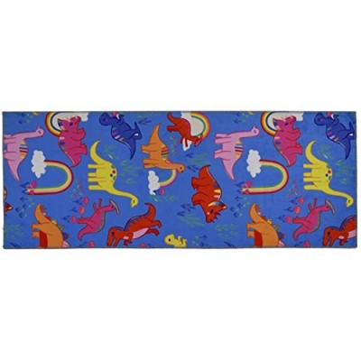 Homefires Dinosaurs & Rainbows Indoor Rug – Fun, Colorful, Soft & Durable, Easy-to-Clean Accent Rug for Kids' Rooms & Play Areas