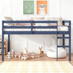 Luxystar Twin Loft Bed with Ladder, Bed Platform of Strengthened Slats for Kids‘ Room and Guest Room - 1 of 4