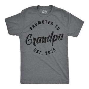 Mens Funny T Shirts Promoted To Grandpa 2025 Sarcastic Family New Baby Graphic Tee For Men - Crazy Dog Men's T Shirt - 1 of 4