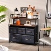 Costway 5-Drawer Storage Dresser Organizer Unit with  Fabric Bin for Living Room Bedroom - 2 of 4