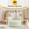 CAVINAS Modern Swivel Accent Barrel Chair with 360-Degree Rotation and Adjustable Headrest, Upholstered Berber Fleece Lounge Chair - 4 of 4