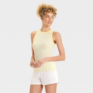 Women's Slim Fit Ribbed Tank Top - A New Day™ - 1 of 3