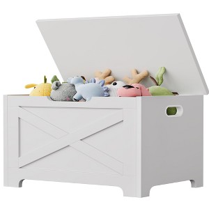 MDF Shaped Legs Storage Stool 23.6 Inches with Unique Shaped Legs, Durable MDF Construction, Space-Saving Storage, Stylish Design, and Versatile Use - 1 of 4