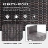 7Pcs PE Rattan Patio Conversation Set with Sectional Sofa & Coffee Table, Outdoor Furniture for Garden, Poolside, and Backyard, Brown/White - 4 of 4