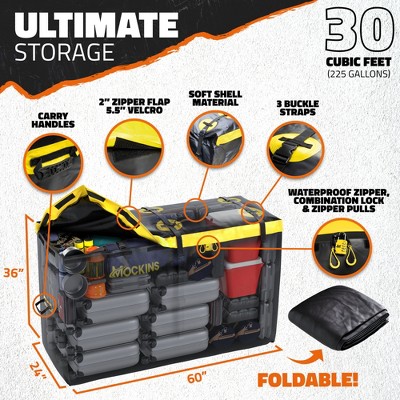 Mockins 60"x24"x14" High Rail Hitch Cargo Carrier with Yellow Bag