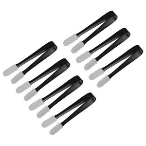 Unique Bargains Stainless Steel Ice Tongs for Appetizers, Charcuterie, Dessert, Tea Party, Bar, Cafe Serving 5.3" Black 7 Pcs - 1 of 4