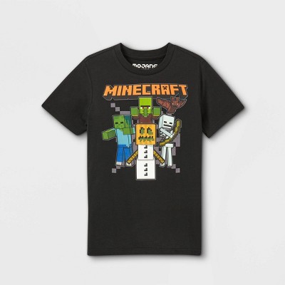 Boys' Minecraft Halloween Short Sleeve Graphic T-Shirt - Black XS