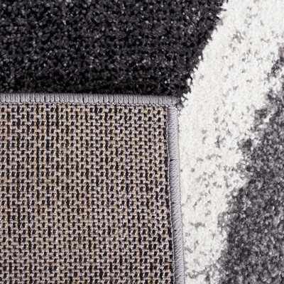 Grey and Ivory Mid-Century Modern Abstract Area Rug